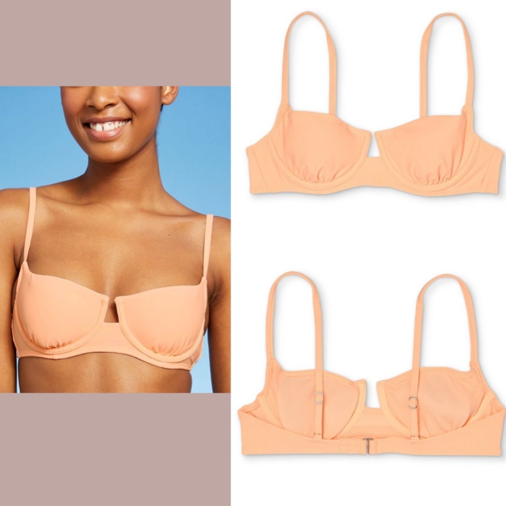 NEW Xhilaration [ Medium ] Underwire Bikini Top in Peach‎ Orange